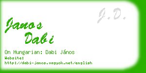 janos dabi business card